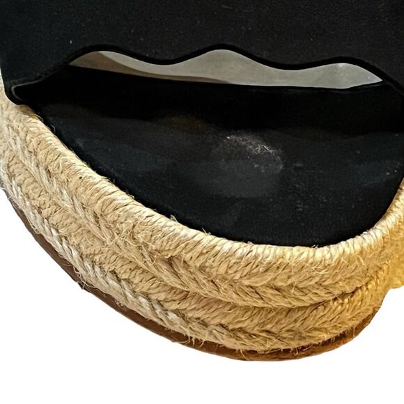 Vince Camuto Women's Espadrille Wedge Sandal Sueded Black Summer 8.5 (39) 8 1/2M - Picture 8 of 14